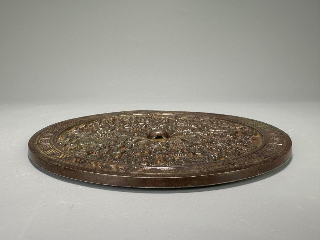 25.10.7-2 銅製　龍文銅鏡　唐鏡　唐物　時代　中国