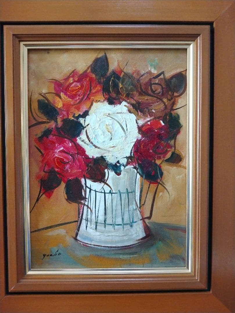 油彩 油絵 湯浅洋子 ばら