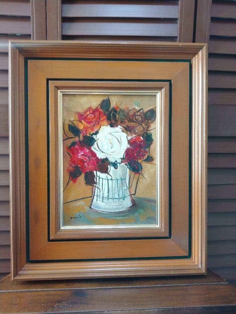 油彩 油絵 湯浅洋子 ばら