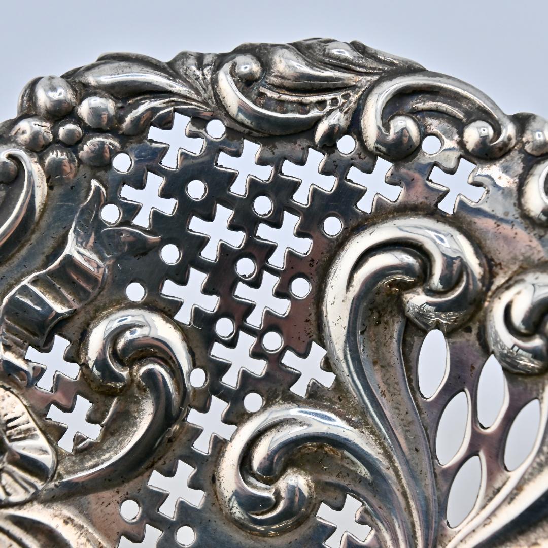 M1314 Antique 1910s 純銀 Gorham ハート型 トレイ