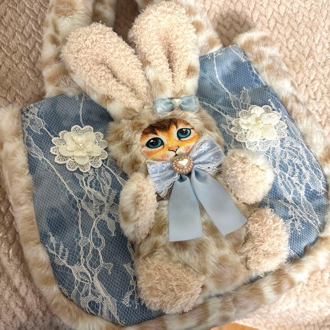 黒*こ様 コヤンイサムチョン　うさぎボリちゃん　ふわモコ　ラウンドトート