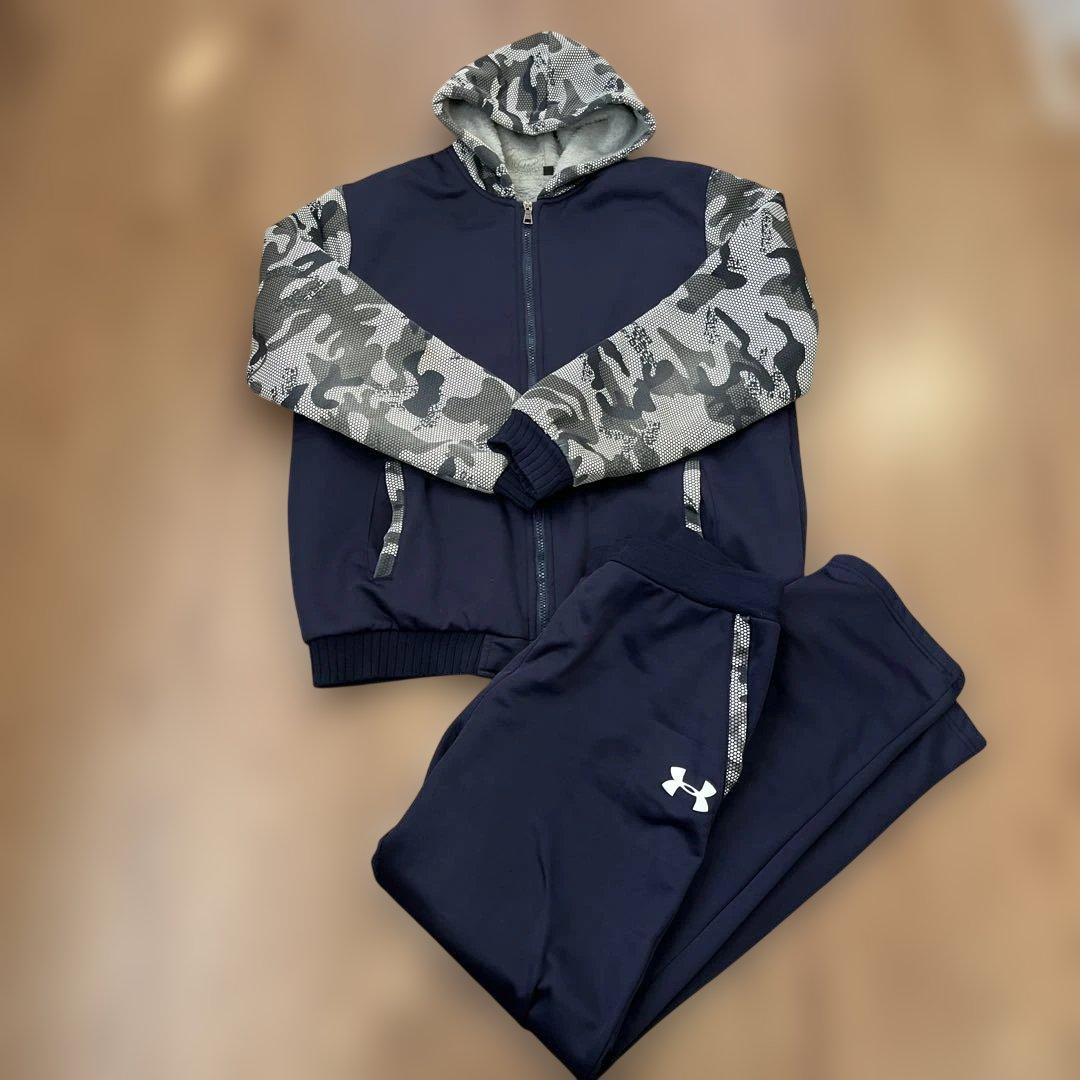 Under Armour ジャージ上下セット 4XL ネイビー/迷彩　裏起毛