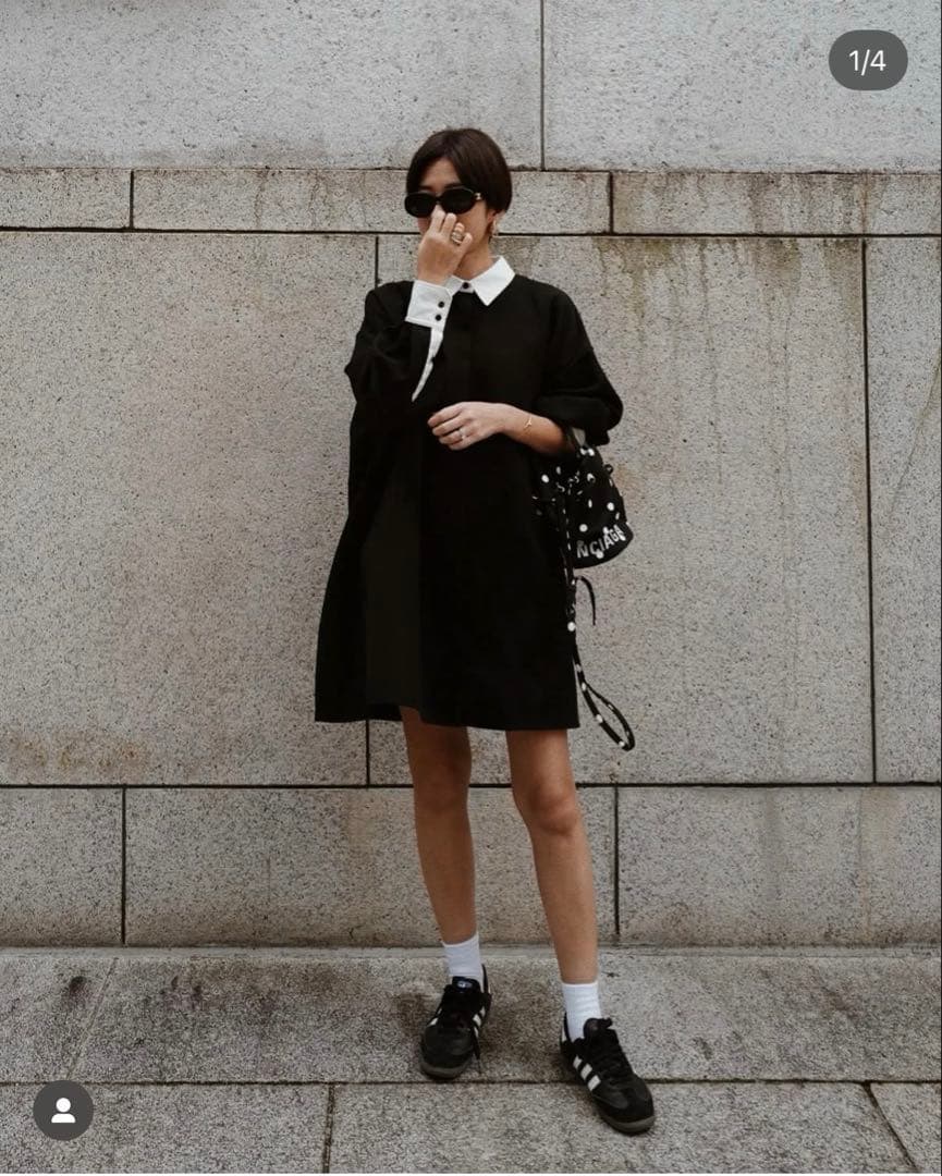 正規品machatt マチャット　ダブルクロスバイカラードレス　ブラック