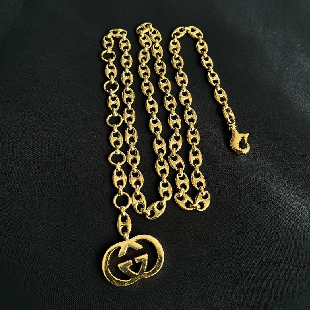 希少✨GUCCI チェーンベルト ゴールド インターロッキング oldgucci