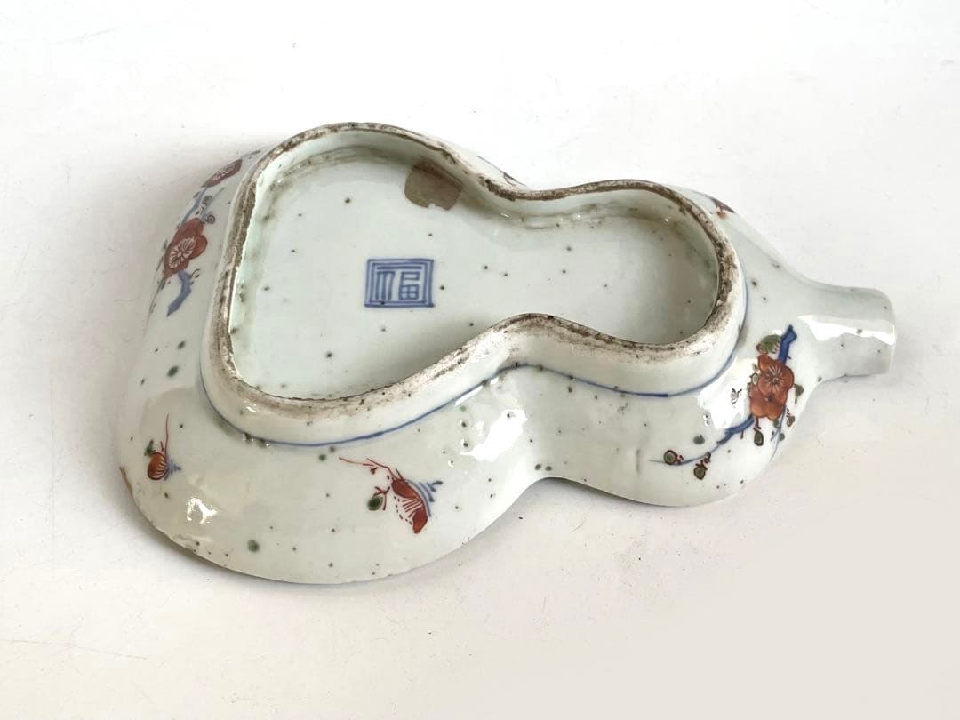 #1 骨董　アンティーク　色絵古九谷　色絵山水文瓢形向付　変形皿　古九谷