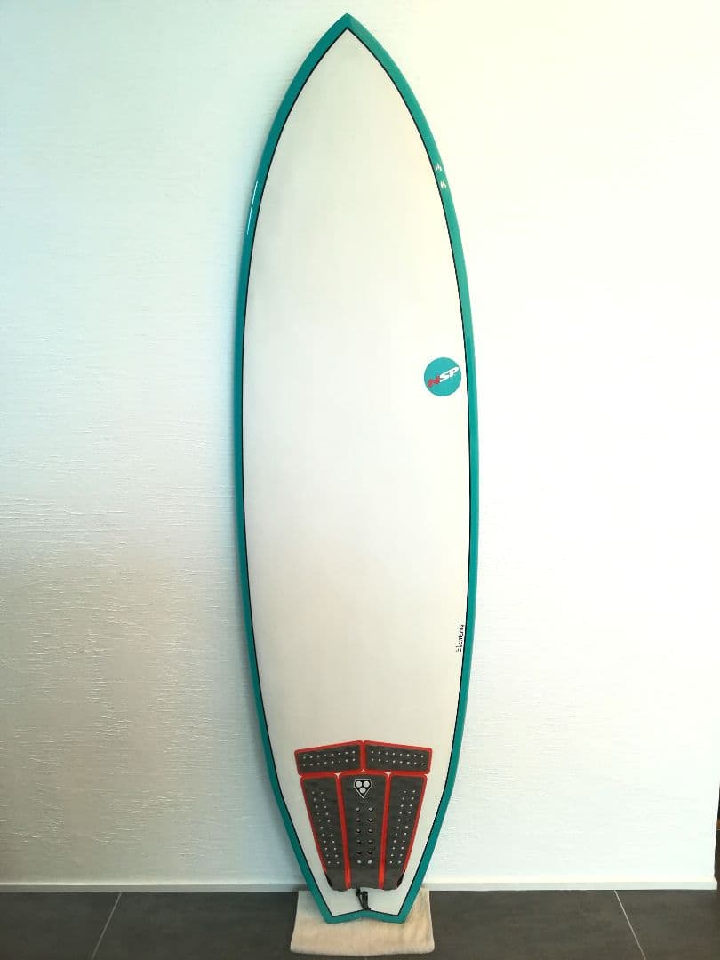 【美品】NSP6'4ft フィン/デッキパッド/リーシュ7ft含 ショートボード