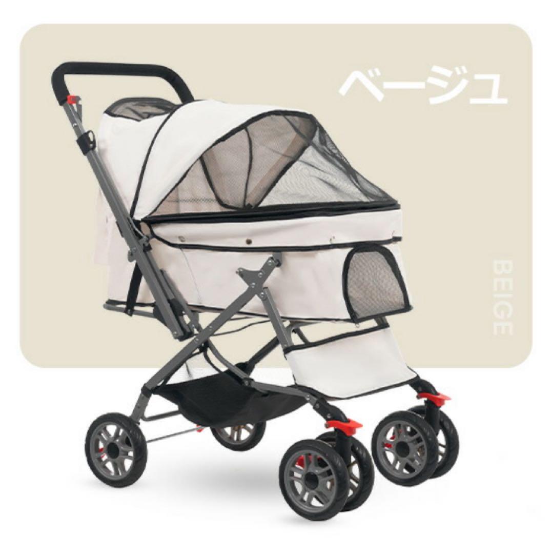 ペットカート　ドッグカート　ペット用品　犬用品　4輪　多機能　カート　ベージュ