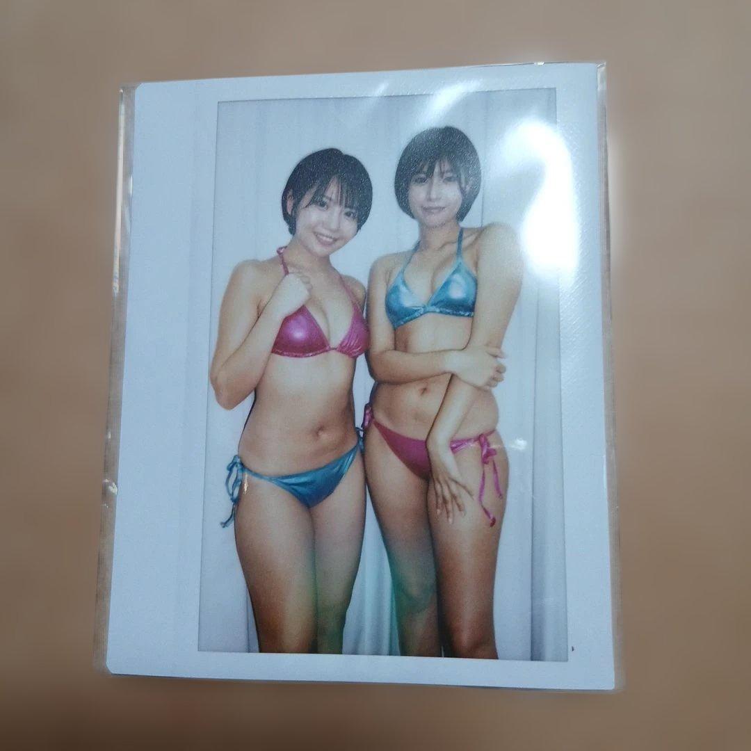 佐々木萌香　チェキ　アイドル写真 ビキニ 2人