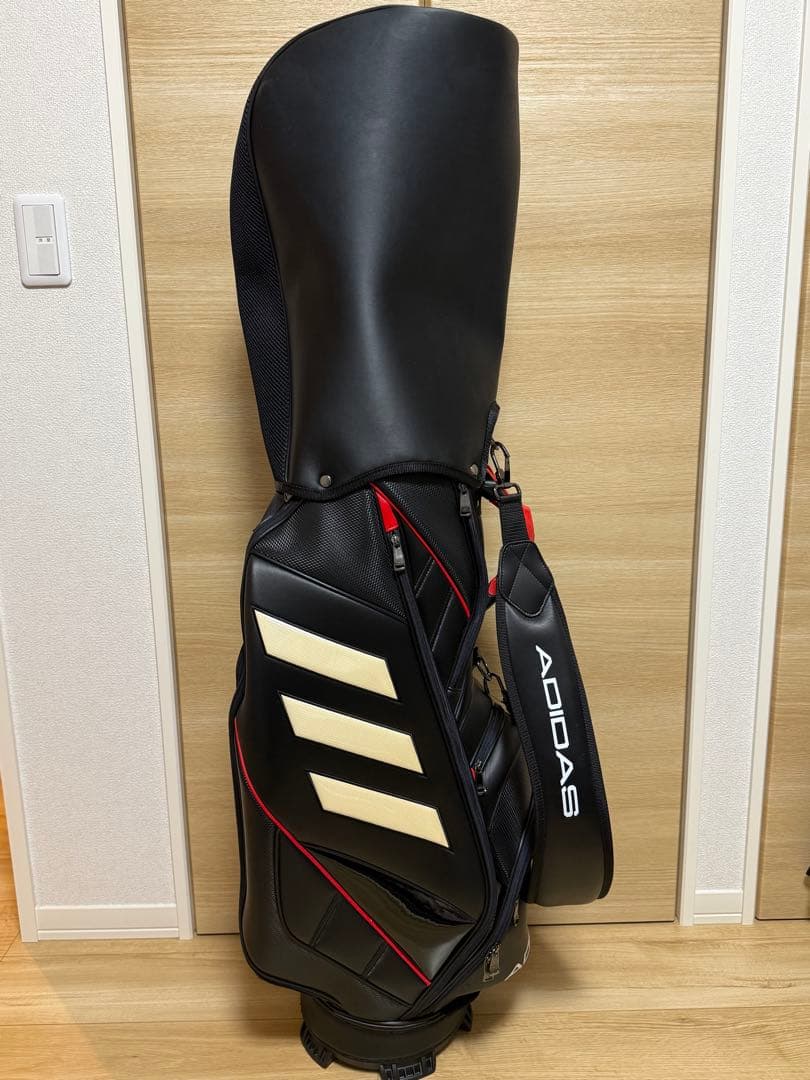 アディダス ゴルフ#キャディバッグ#9.5型#美品#ブラックレッド