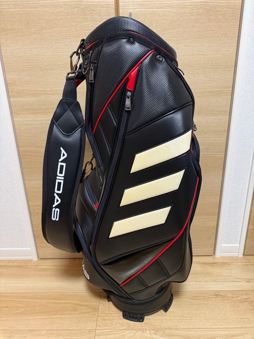 アディダス ゴルフ#キャディバッグ#9.5型#美品#ブラックレッド