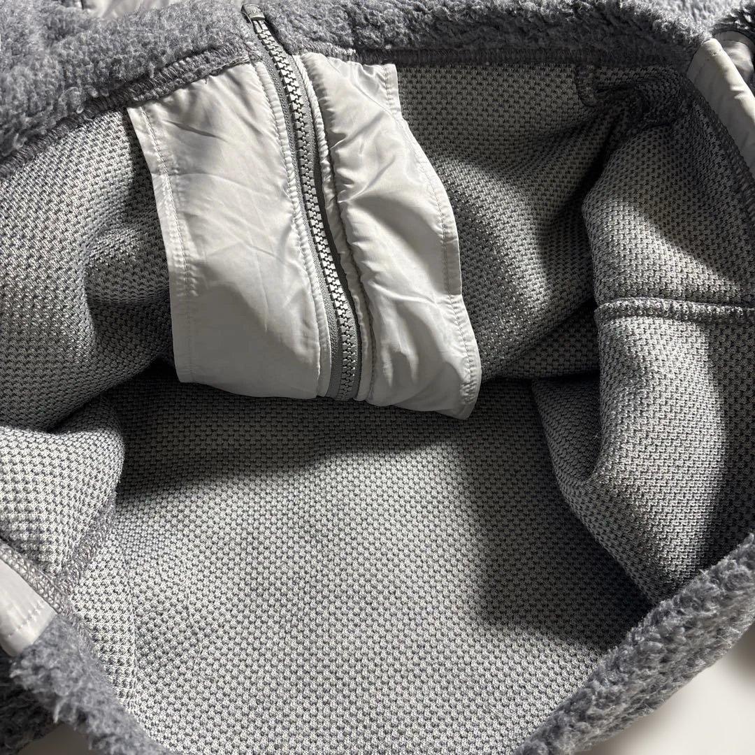 美品 BabolaT バボラ ボアフリース ナイロン パーカー グレー L 防寒