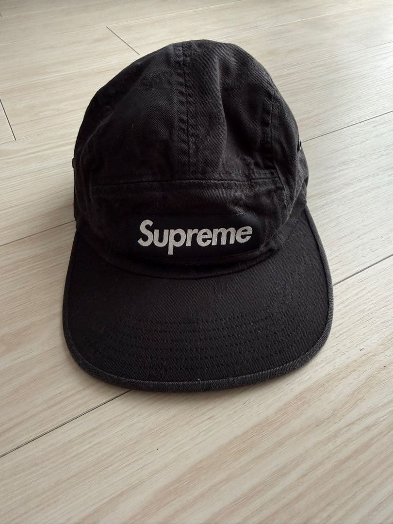 Supreme 黒キャップ アジャスタブル