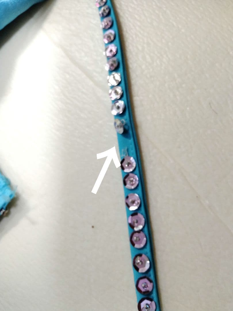 ベリーダンス衣装ブルー オリエンタル アームカバー付M-L水色マーメイドフレアー