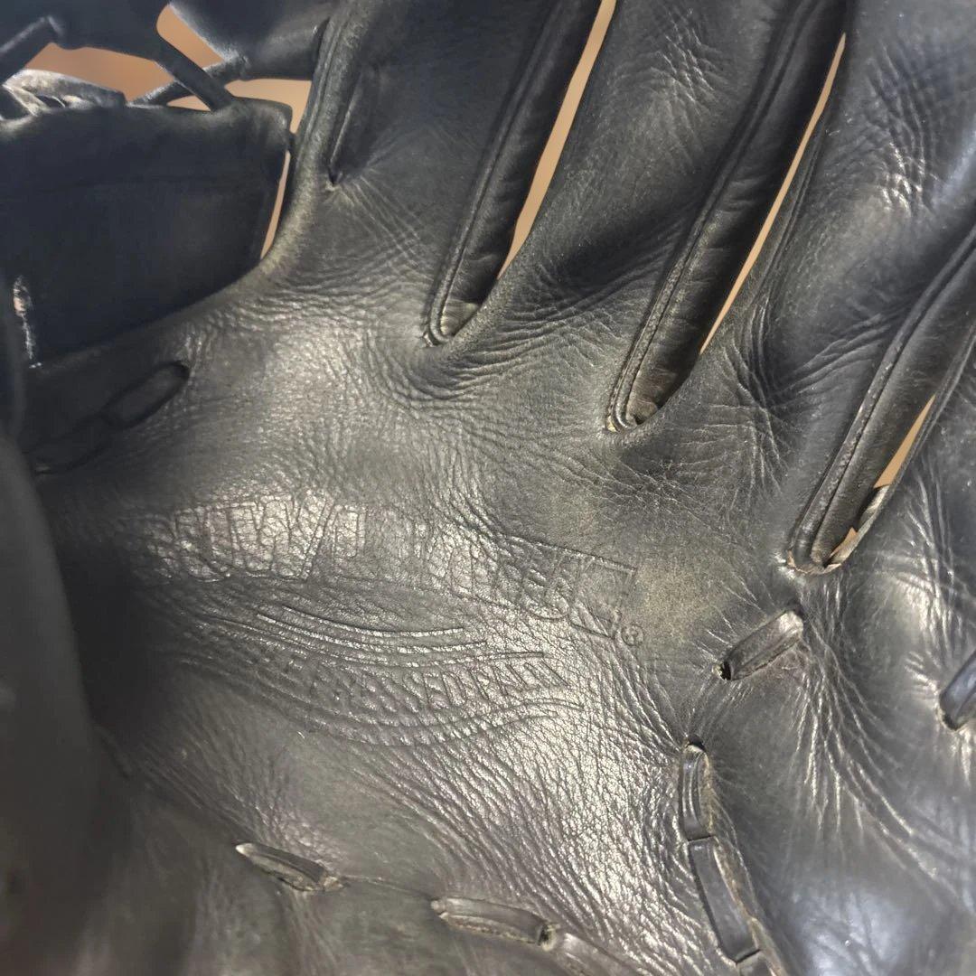 90'Sミズノ ビューリーグ 硬式グローブ 旧Mラベル 赤ビュー 日本製 黒