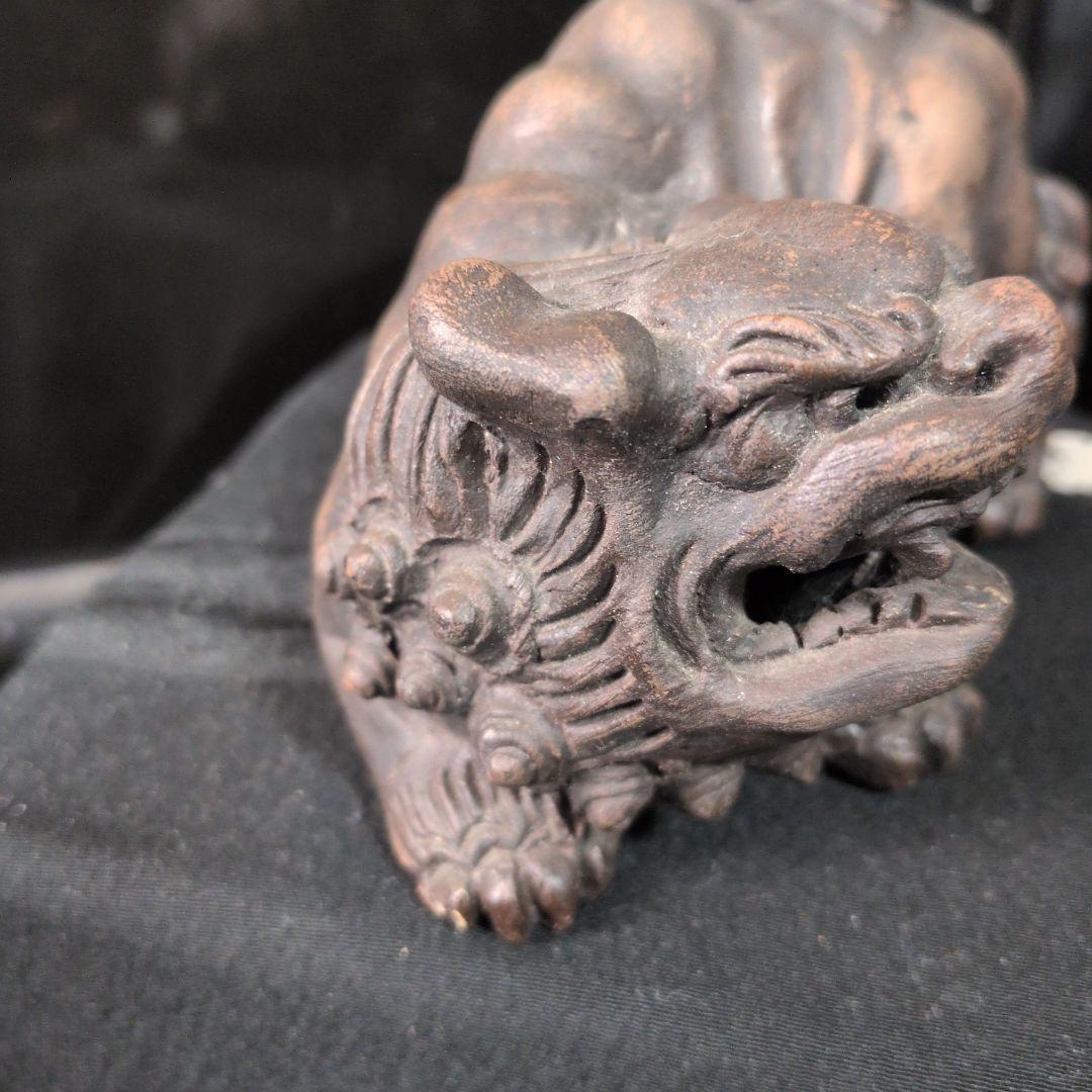 縁起物★威風堂々★備前焼★狛獅子★獅子★骨董品 古美術