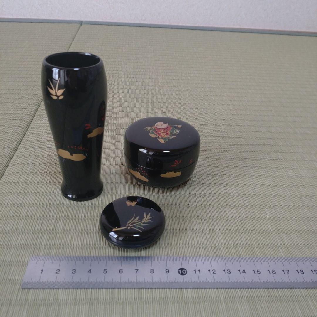 【美品】茶道具セット 利休茶箱　桐木地本漆塗