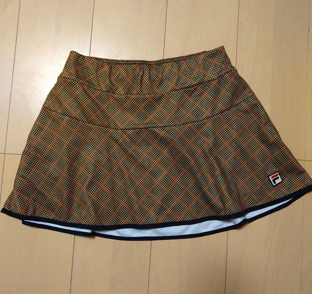 フィラ　テニスウェア　セットアップ　ゲームシャツ　スコート　マスタード　Sサイズ