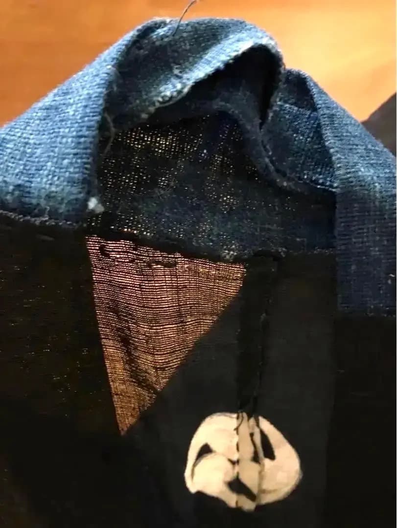 Antique Kimono 藍麻上布 武士Busi Samurai 江戸期前後
