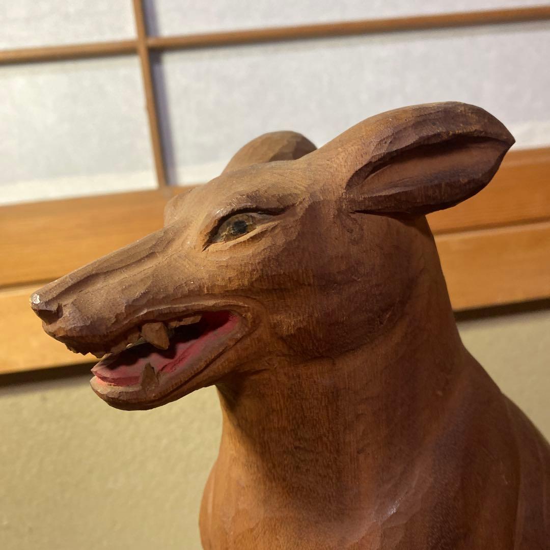 仏師　立川金禄作　木彫狛犬一対セット