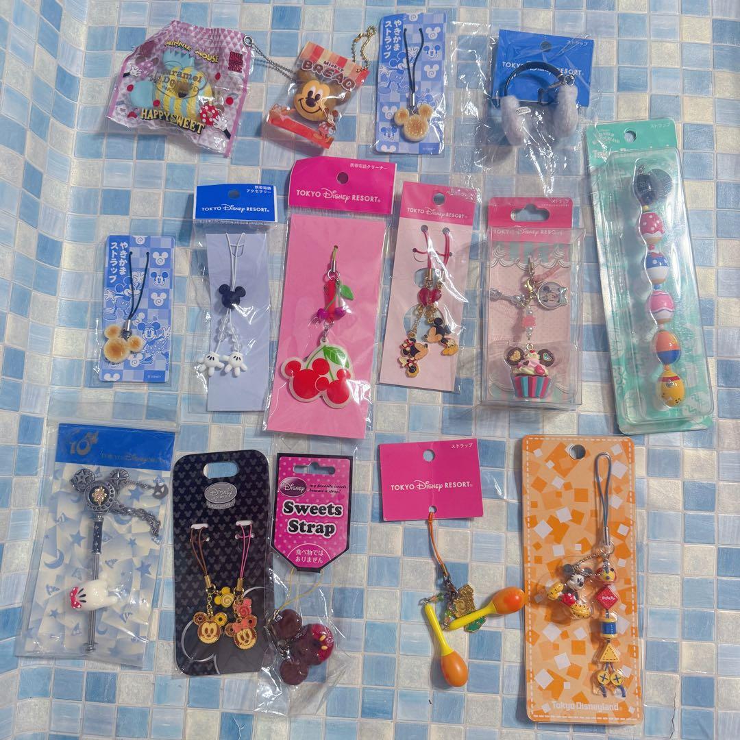 ディズニー　ミッキー・ミニーマウス　ストラップ　スクイーズ　おまとめ売り
