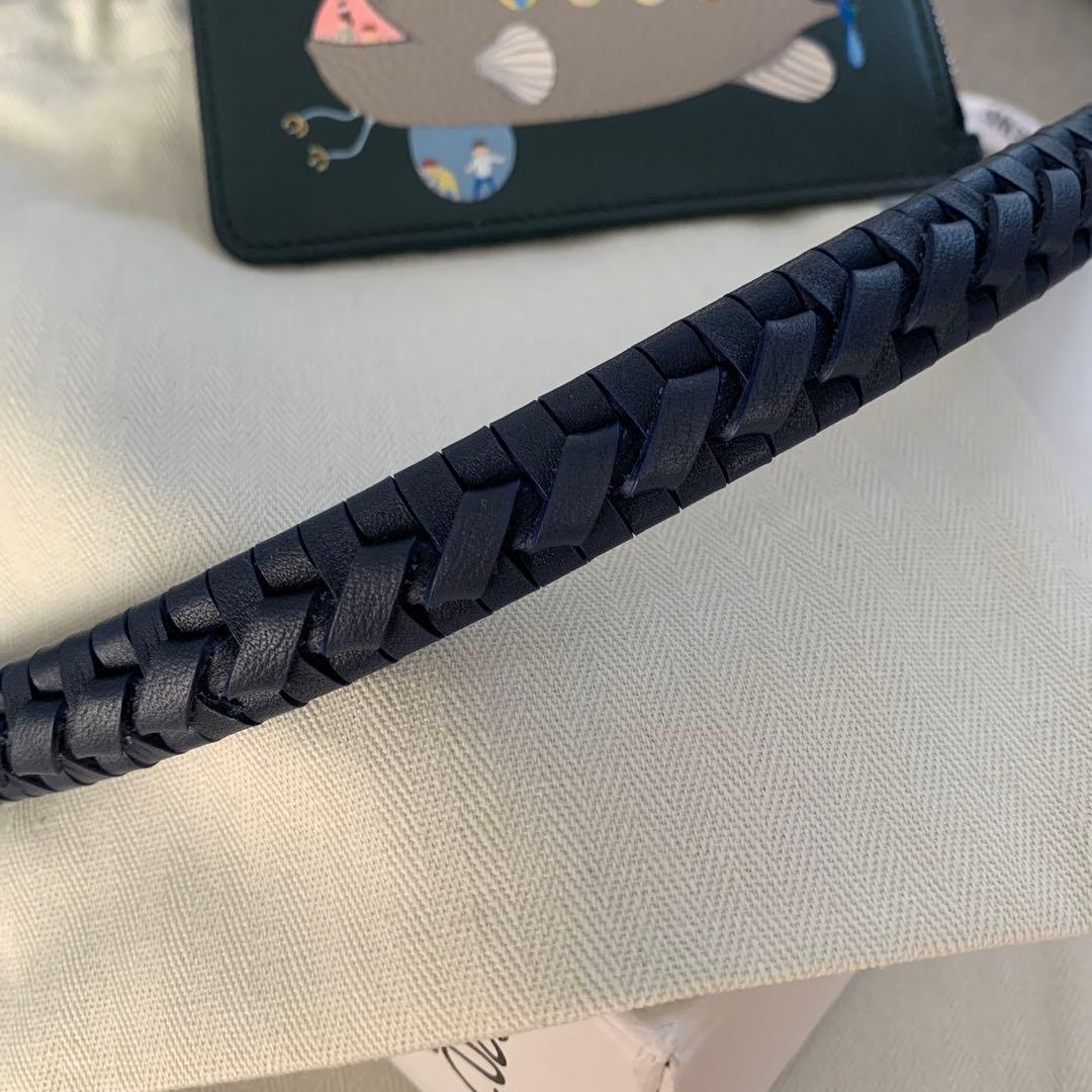 ロエベ ストラップ　ウーブンスパイラルストラップ　付け替えハンドル　ネイビー