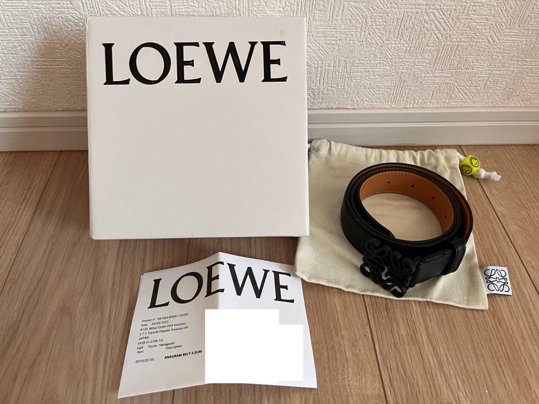 ⭐︎tiara専用⭐︎ロエベ　アナグラムベルト美品　ブラック　マット