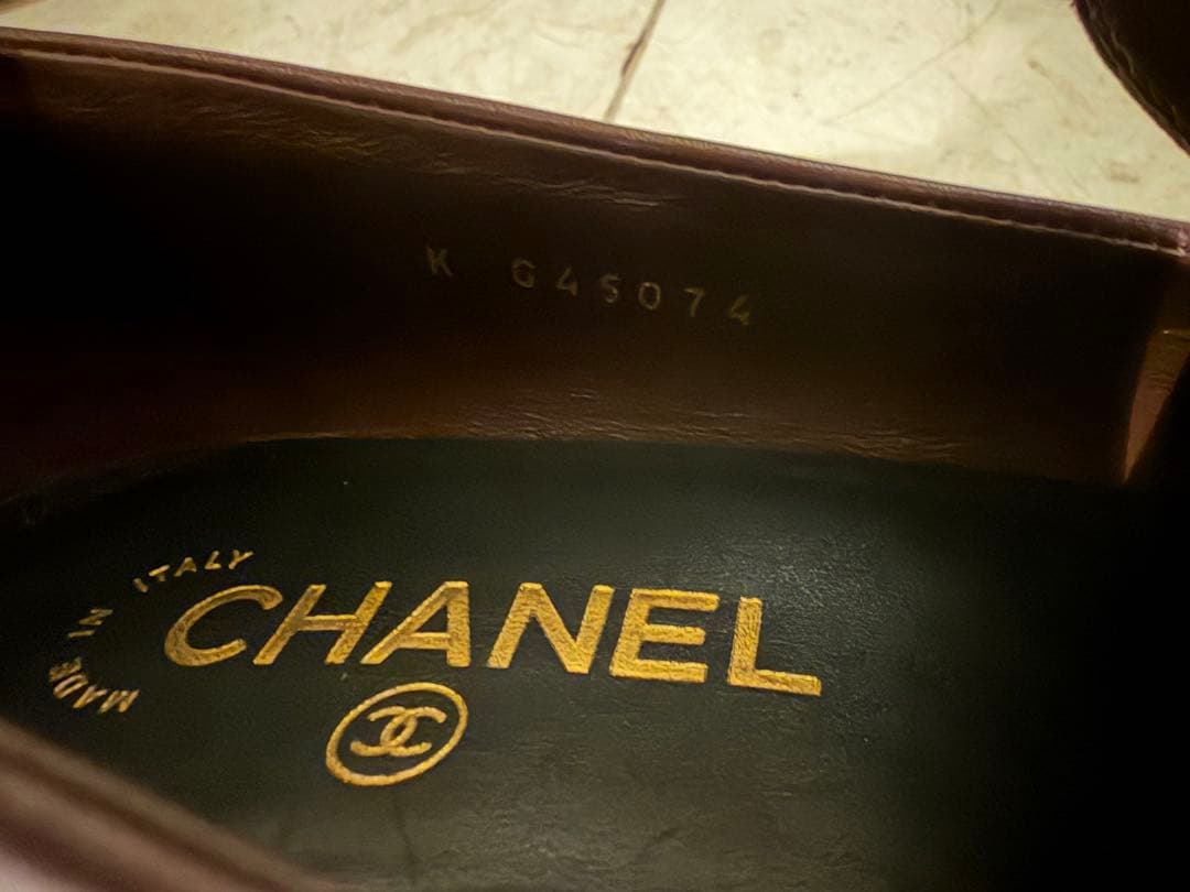 【CHANEL】シャネル　ローファー　23A 厚底　茶色　ブラウン　37.5
