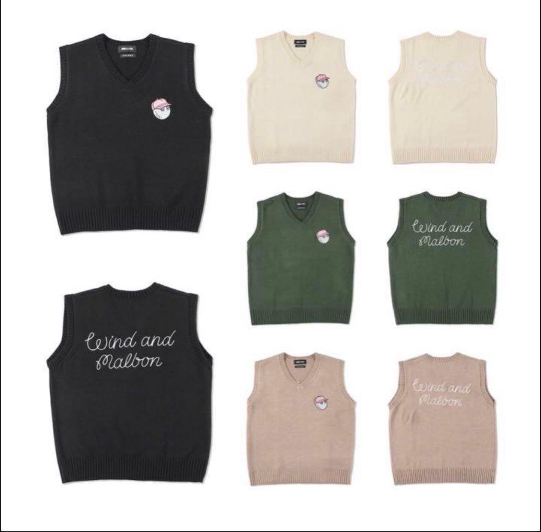 MALBON GOLF × WIND AND SEA コラボ　ベスト　ニット
