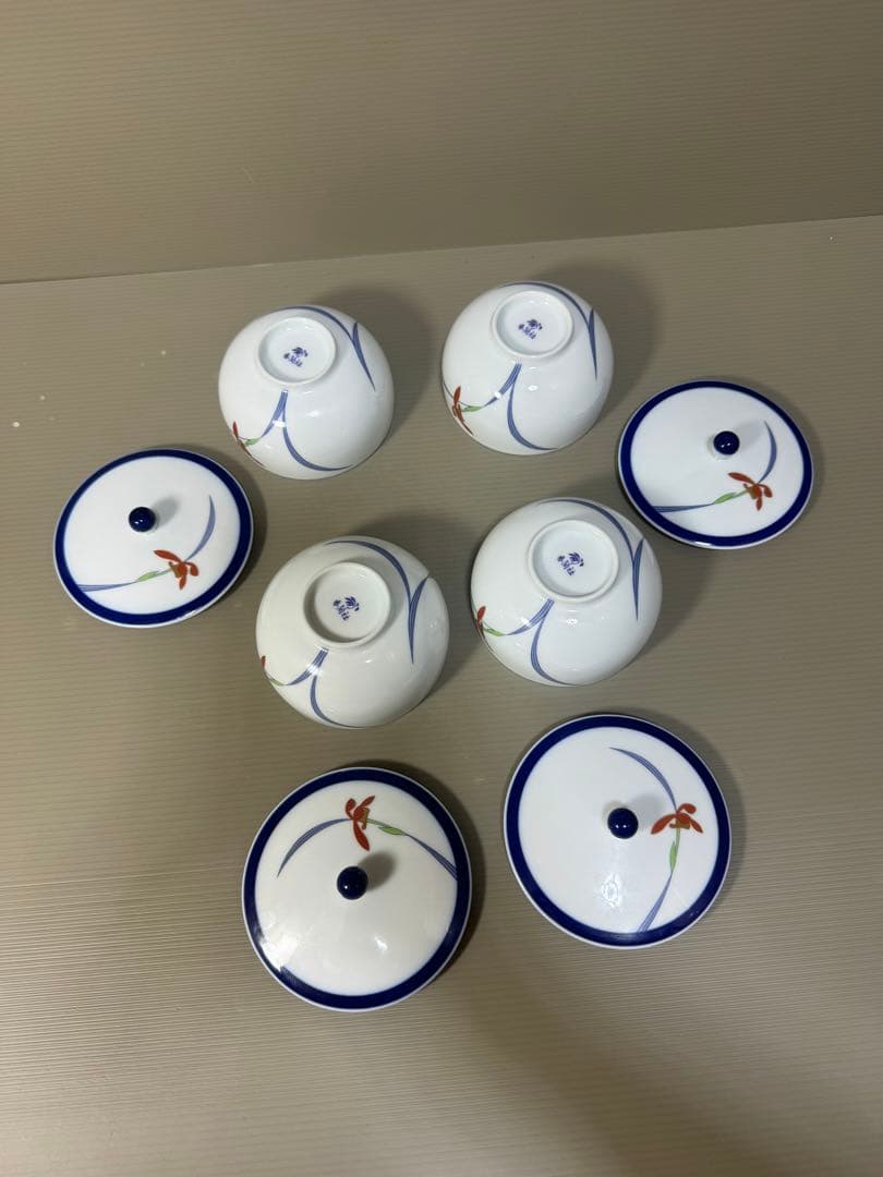 2222 香蘭社　湯呑蓋付　4客　未使用