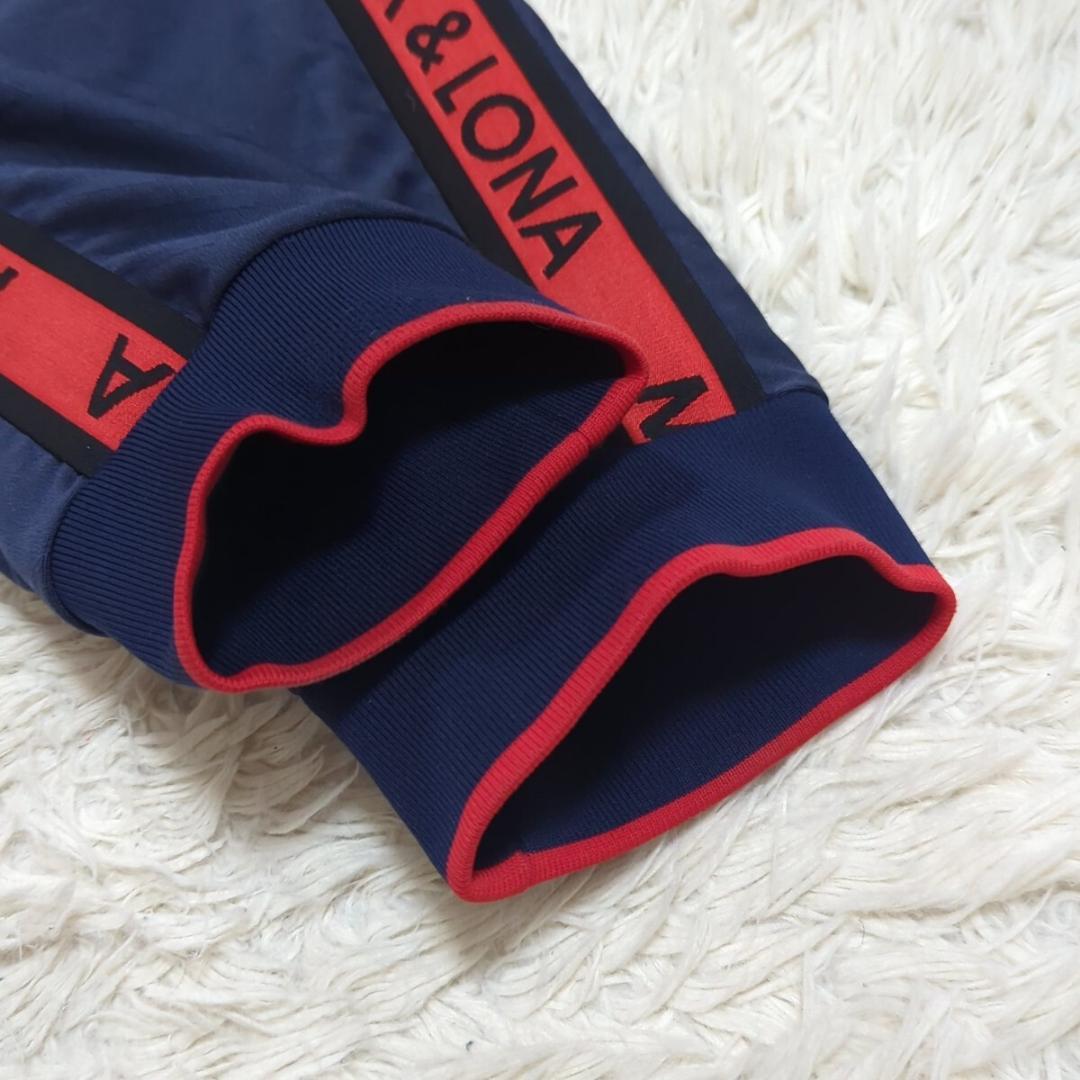 美品 マークアンドロナ XL相当 モノグラム ジャージセットアップ ロゴライン