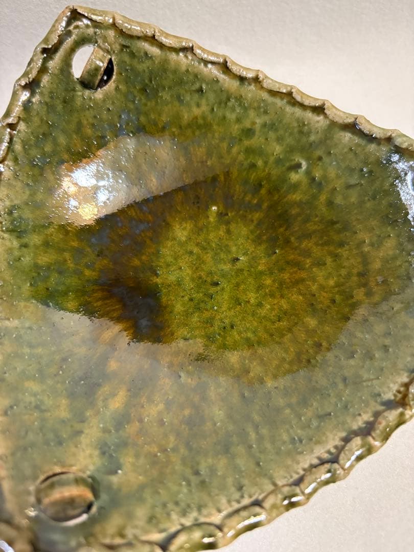 織部釉 三角 向付 五客 盛皿 刺身皿 三足 高台付 脚付 作家物 懐石料理