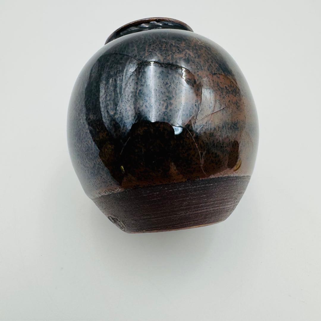 【小瀬戸　加藤唐三郎　文琳茶入　仕覆　共箱】茶道具　骨董　アンティーク