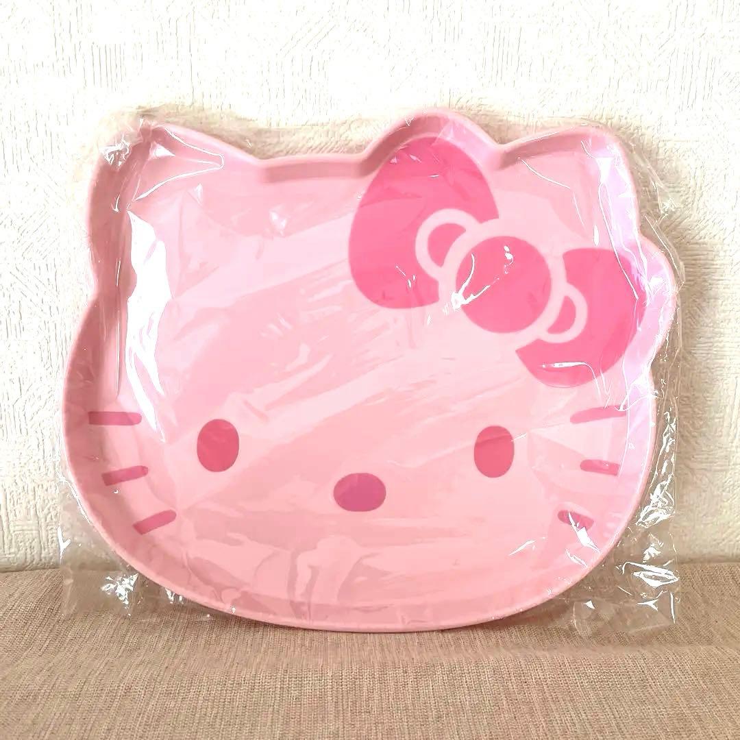 レアキティ 顔型プレート ピンク 約30cm 35周年アニバーサリー トレー
