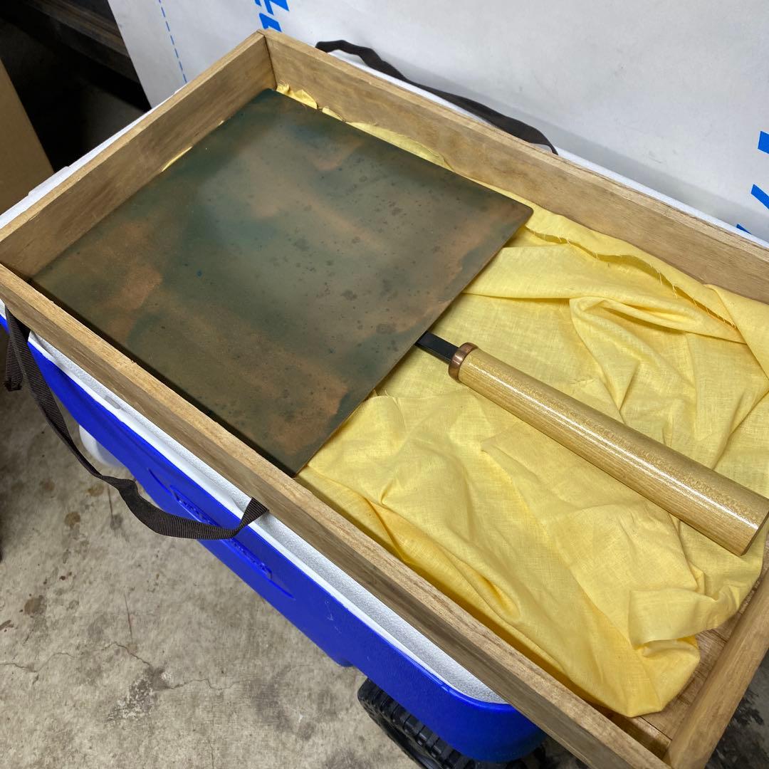 銅製 縁なしフライパン玉子焼鍋 桐箱入り