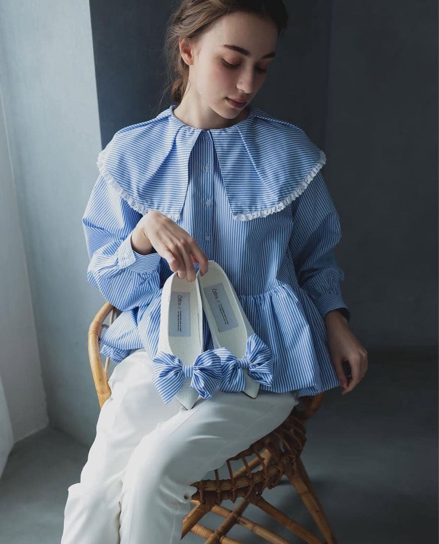 完売品　unminouアンミヌ　ストライプシャツ