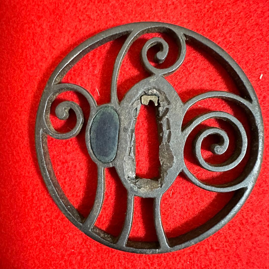 鉄地　金象嵌刀装具 鍔 刀鍔 骨董品 鉄地 鐔 武具　鉄瓶蓋 10個セット