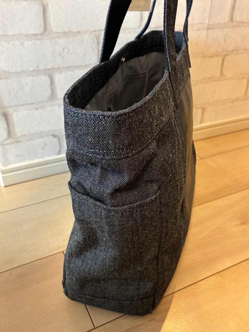 新品☆Lexus トートバッグ デニムブルー&ブラック☆牛革☆レクサスオーナー