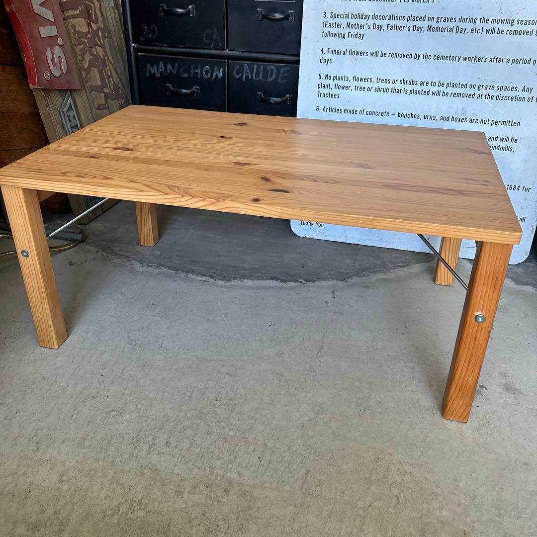 レトロ フォールディング ウッド テーブル 木製 ローサイズ キャンプ 折り畳み