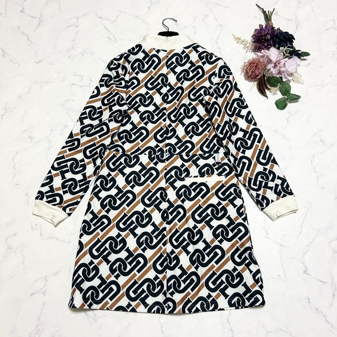 CPG GOLF チェーンロゴグラフィカルワンピース ゴルフ ホワイト×ブラック