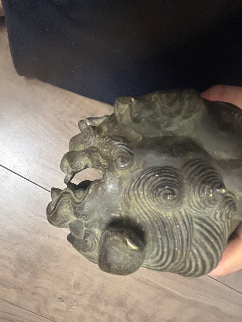 古董，古銅製，金工，獅子香炉，重1900克