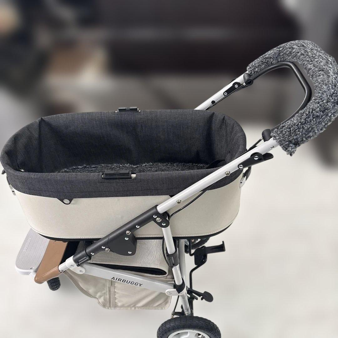 エアバギートーム3 コットカバー(ラージサイズ)デニム×ボア　黒系　2点セット