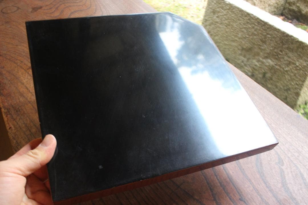 傷有参考品！時代朱漆に風情ある草花絵の映える折敷2点（検輪島塗京塗懐石膳お膳お盆