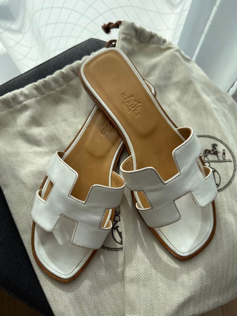 HERMES エルメス オランサンダル ホワイト36.5