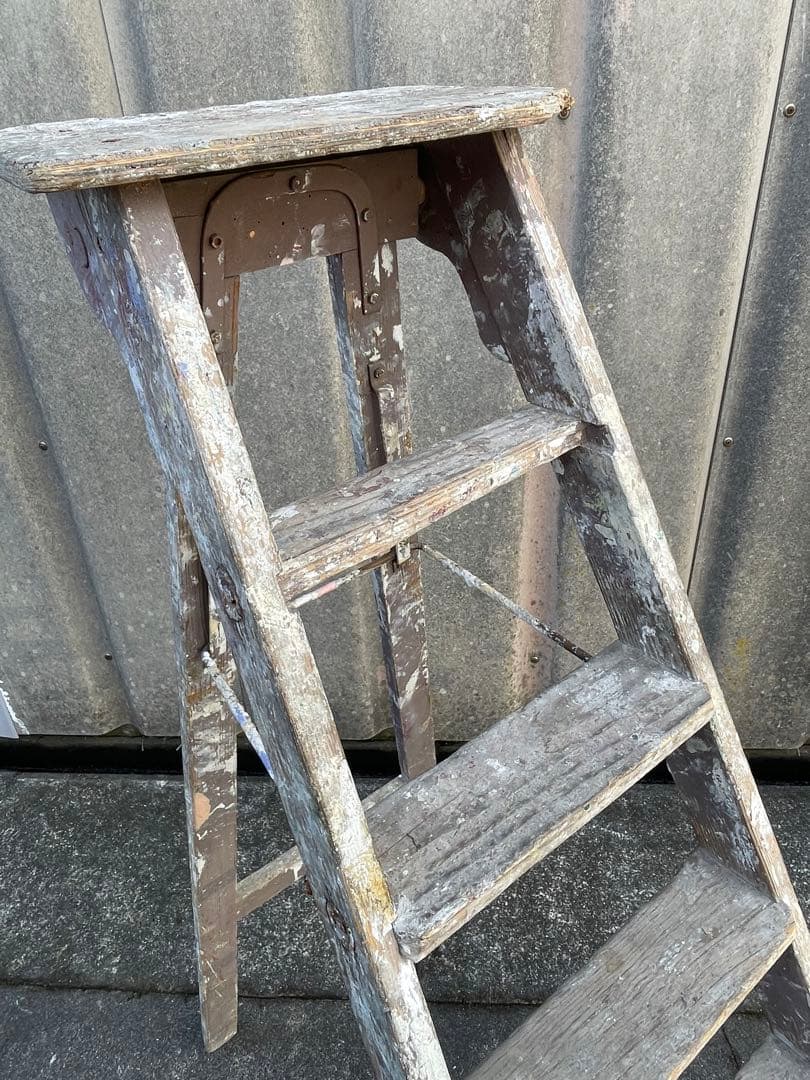 ビンテージ/フランス製/木製/大型/ラダー/脚立/ディスプレイ/店舗什器/①