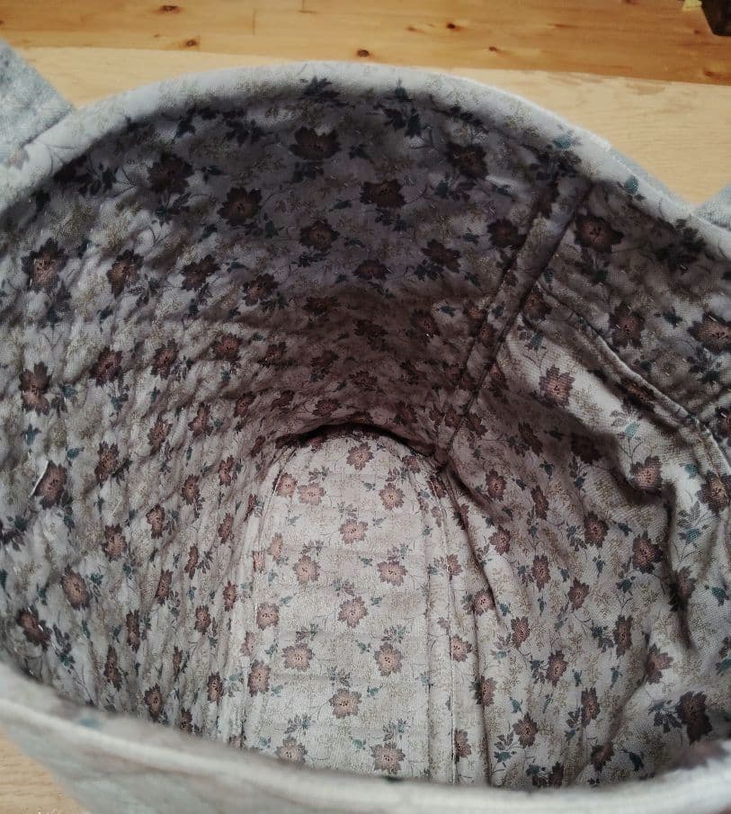 ダイヤモンド柄の手提げバッグ トートバッグ ハンドメイド キルトパーティ