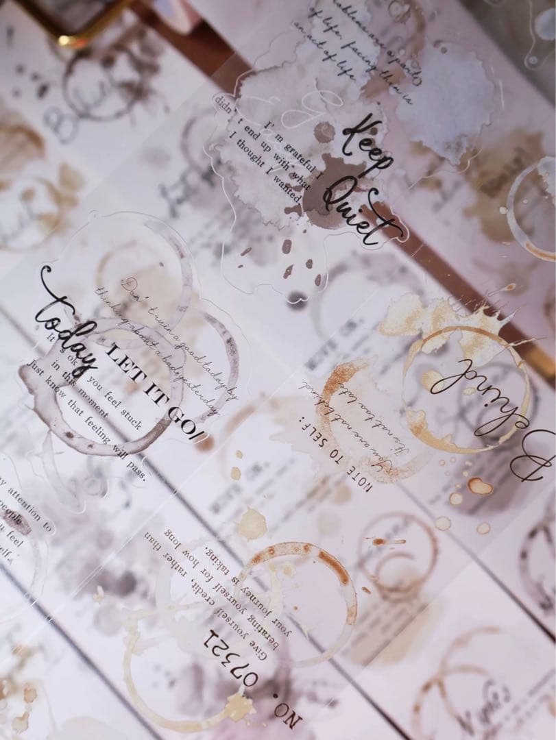 壹洱原创《咖啡渍》海外マスキングテープ　マステ 【2556】