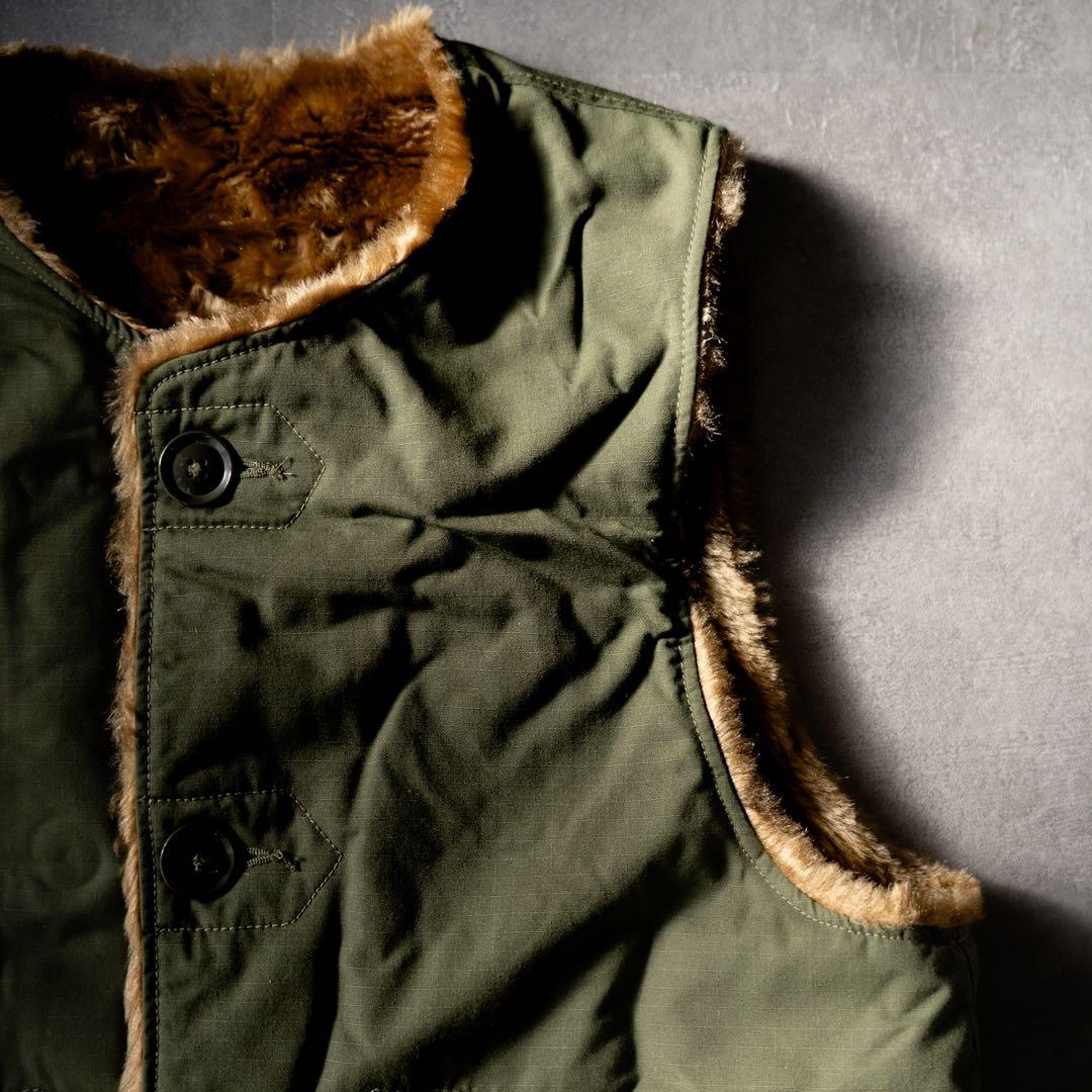 Engineered Garmentsリバーシブルベスト グリーン/ブラウン