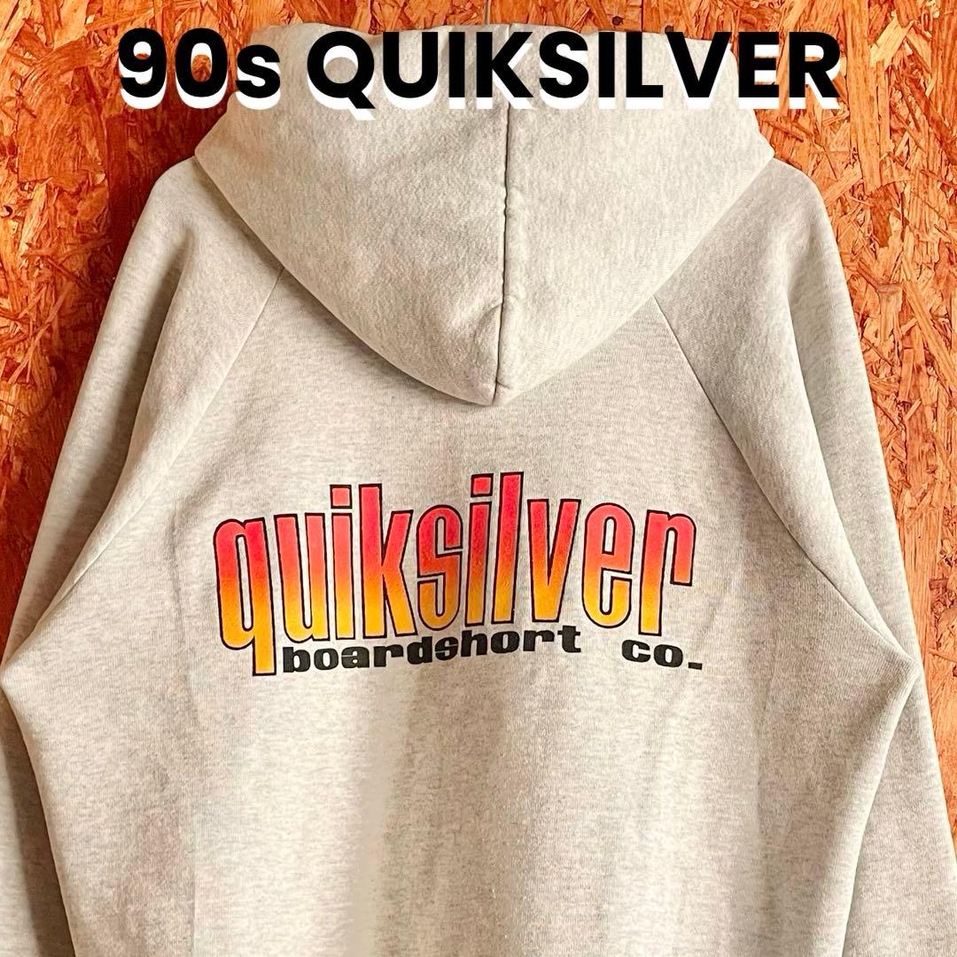 90s QUIKSILVER カナダ製 スウェット オールドサーフ グレー レア