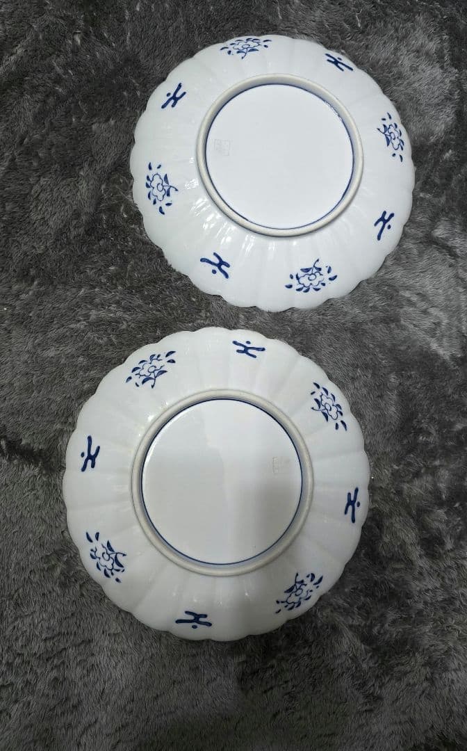 名品 林九郎 三方割元禄地紋和皿 古美術品(懐石料理道具輪花皿菊形皿)