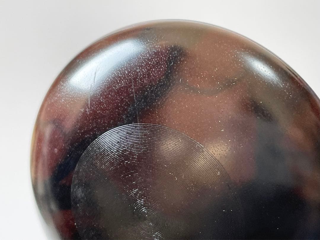 茶道具　人間国宝　川北良造　黒黒檀　香合　丸形　共箱　漆芸